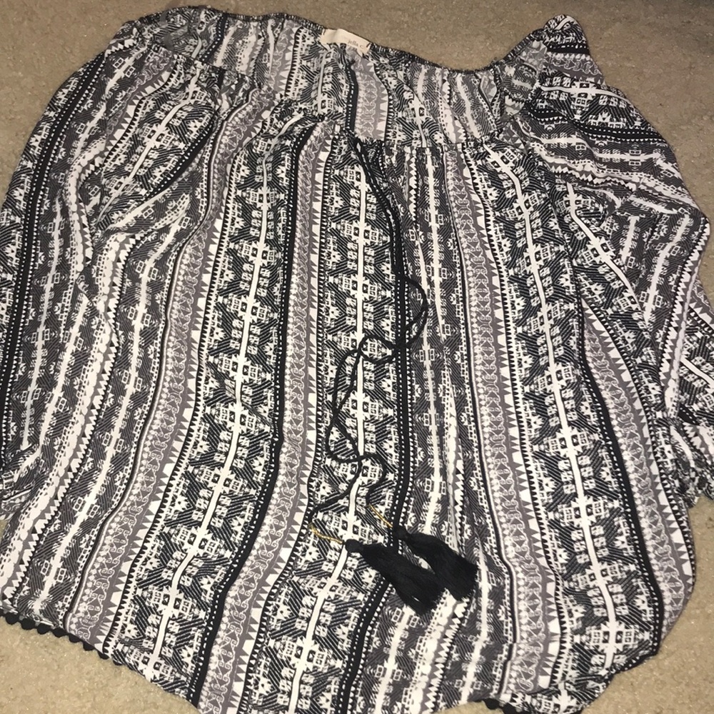 Aztec black off the shoulder top!